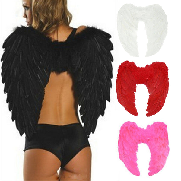 Adult 4 Color Outfit Angel Wing Dress Up Costume Feather Fairy Pretty Halloween Cosplay Wing