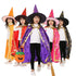 Children Halloween Costumes Wizard Witch Cloak Cape Robe with Pointy Hat Girls Boys Cosplay Props