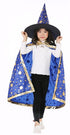 Children Halloween Costumes Wizard Witch Cloak Cape Robe with Pointy Hat Girls Boys Cosplay Props